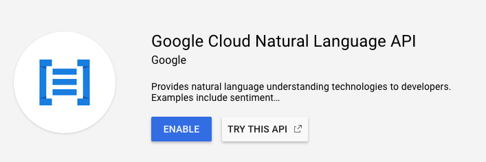 enable Google Cloud Natural Language API